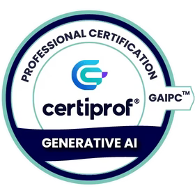Certified Generative AI badge with Certiprof and GAIPC logos.