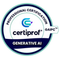 Certified Generative AI badge with Certiprof and GAIPC logos.
